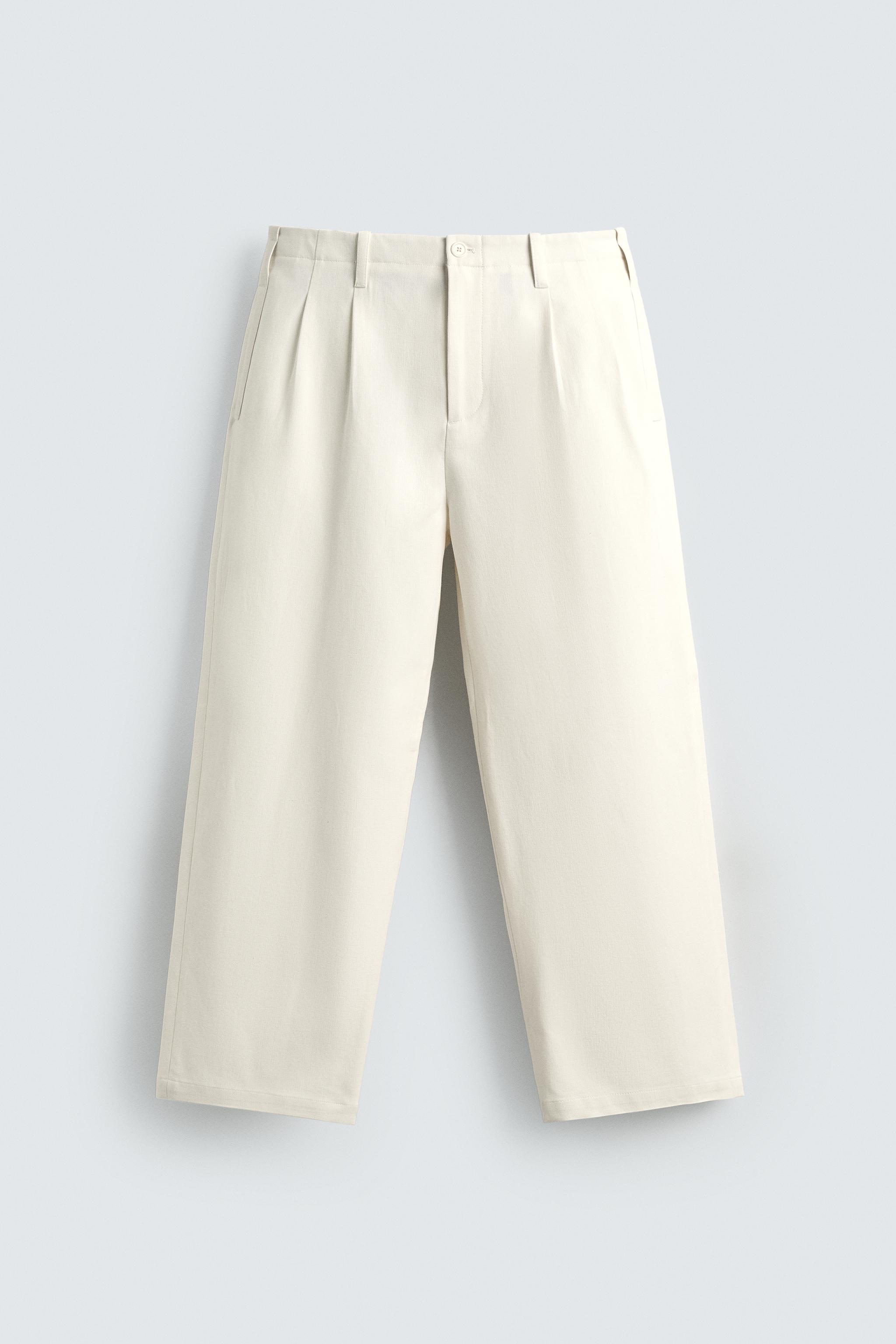 PANTALON CHINO COUPE AMPLE À PLIS